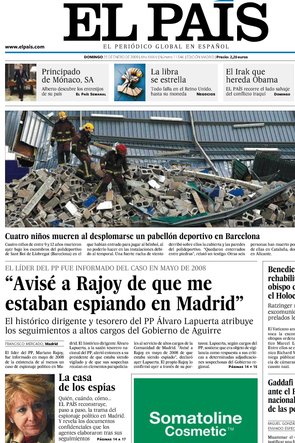 Portada El País 25 enero 2009