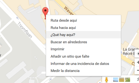 Coordenadas de un lugar en Google Maps.