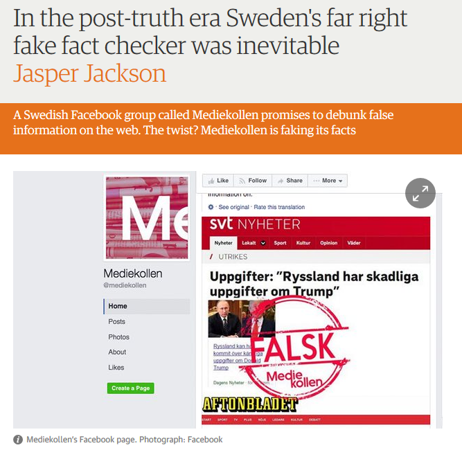 Una página de falso fact-checking en Suecia